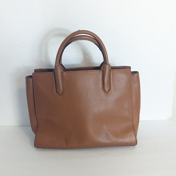 Kate Spade Flynn Street Meriweather Satchel Bag Warm Cognac Tan Braid Weave - Picture 3 of 15